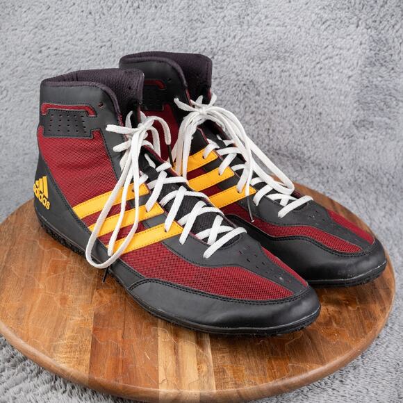 Adidas Mat Wizard 3 Wrestling AQ3071 Men's Size 15 Shoes Black/Maroon/Gold MW3 - Picture 1 of 6